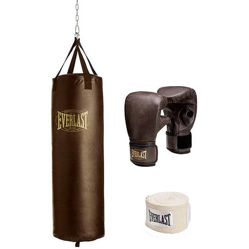 100 Lb Vintage Heavy Bag Boxing Kit.