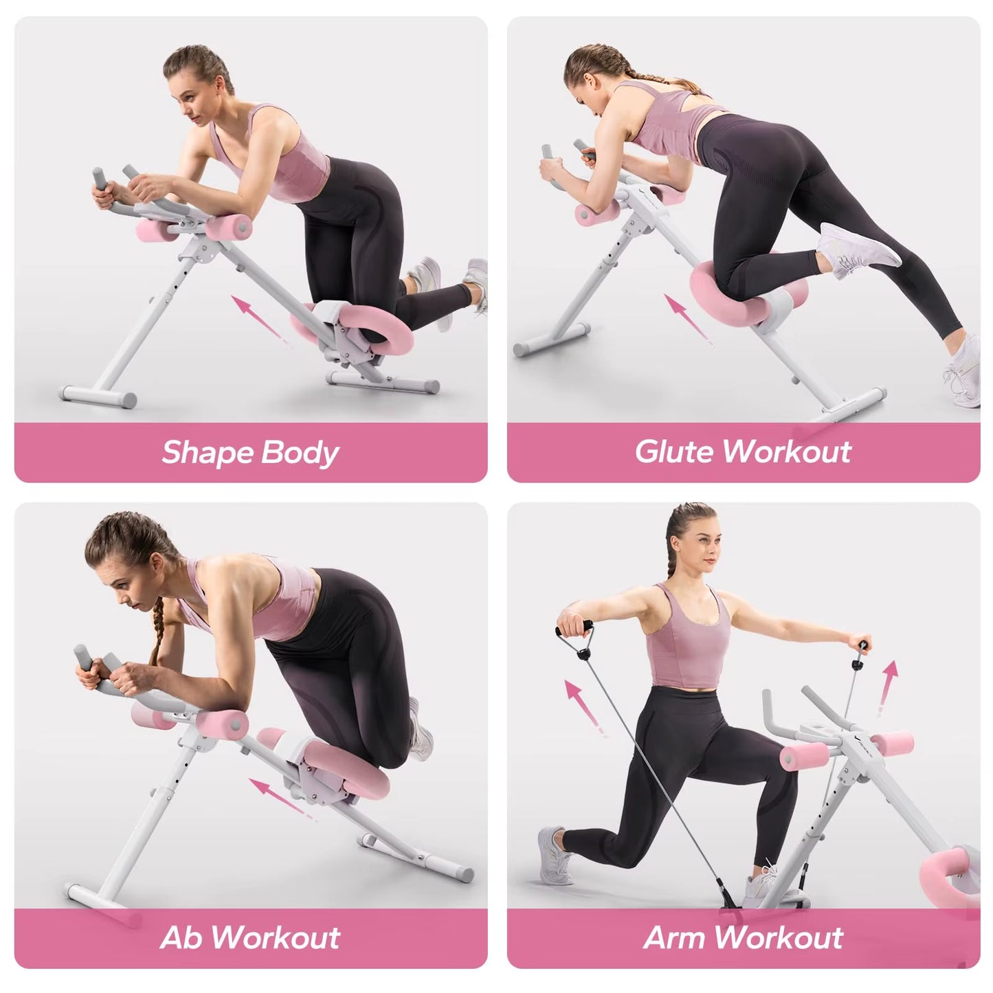 Ab Machine Adjustable Trainer Workout Foldable Knee Protection Abdominal Exercise Machine Core Ab Exercise System Trainer